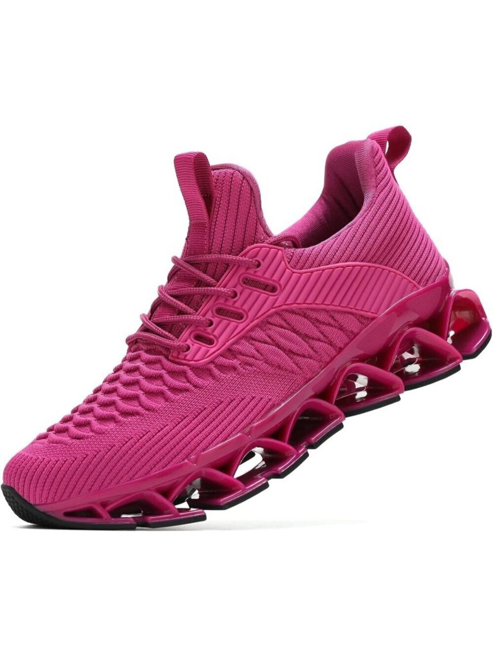 Womens Bright Purple Blade Mesh Comfort Non Slip Athletic Slip on Sneaker Shoes